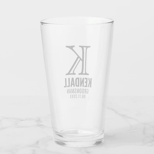 Säuberung von Trauzeuge mit Manly Monogram Typogra Glas (Rückseite)