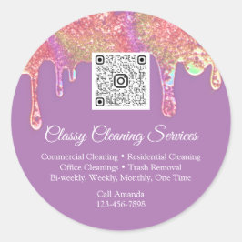 Säuberung von Tropfen für das QRCode-Logo bei Zimm Runder Aufkleber