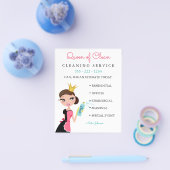 Säuberungsassistent Brünetter Charakter Krone Flyer (Einzeln)