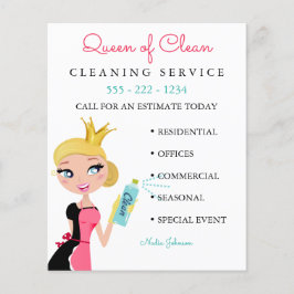 Säuberungsdienst Blonde Charakter Kronenzeichen Fl Flyer