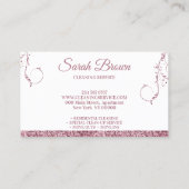 Säuberungsjungfrau Janitorial funkelnd pink Visitenkarte (Rückseite)