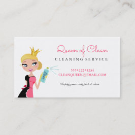 Säuberungsmaid Service Blonde Charakter Krone Visitenkarte