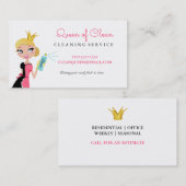 Säuberungsmaid Service Blonde Charakter Krone Visitenkarte (Vorne/Hinten)