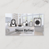 Säuberungssymbole | Wohnzimmer Visitenkarte (Vorderseite)