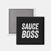 Sauce Boss Chef Bbq Cook Food Humorousa  Magnet (Vorderseite/Rückseite)