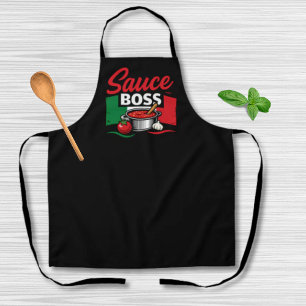 Sauce Boss - Lustige italienische Schwarze Schürze