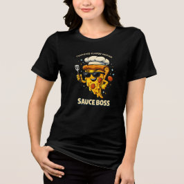 Sauce Boss T-Shirt – Lustiges Pizza-Chef-Slice-Car Tri-Blend Shirt