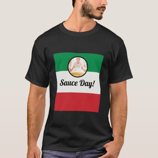 Sauce Day Italienische Flagge Herz Nonna Custom Fo T-Shirt (Vorderseite)