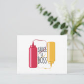 Sauce ist Boss Postkarte (Stehend Vorderseite)