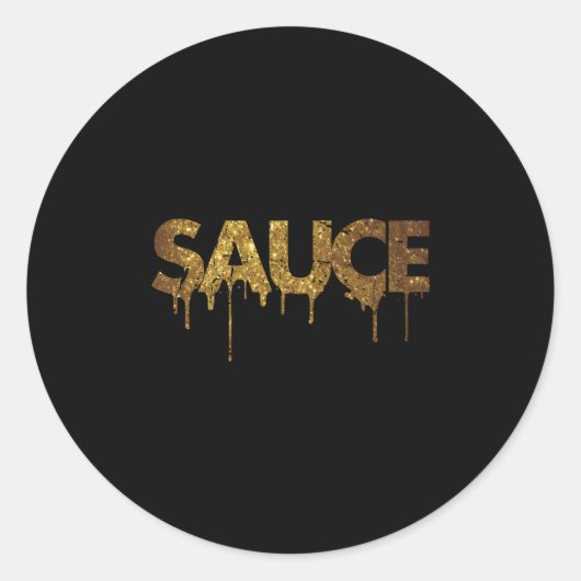 Sauce Melting Dripg Golden Colored Runder Aufkleber (Vorderseite)
