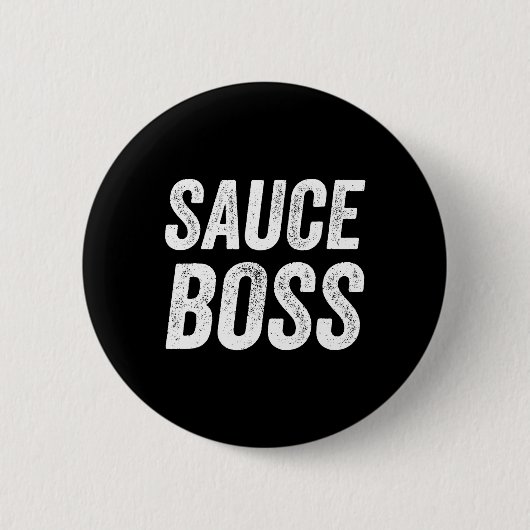 Saucenboss Chef BBQ Koch Essen Humorvoll Button (Vorderseite)