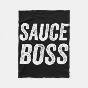 Saucenboss Chef BBQ Koch Essen Humorvoll Fleecedecke