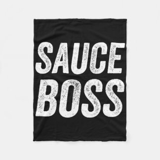 Saucenboss Chef BBQ Koch Essen Humorvoll Fleecedecke
