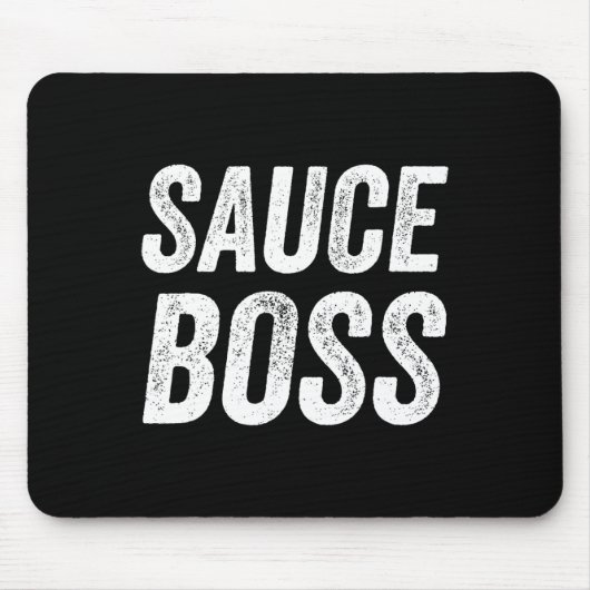 Saucenboss Chef BBQ Koch Essen Humorvoll Mousepad (Vorne)