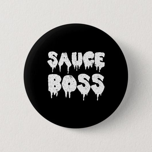 Saucenboss Chef BBQ Kochen Essen Humorvoll Button (Vorderseite)