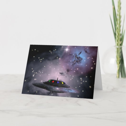 Saucer im Weltraum Karte (Vorderseite)