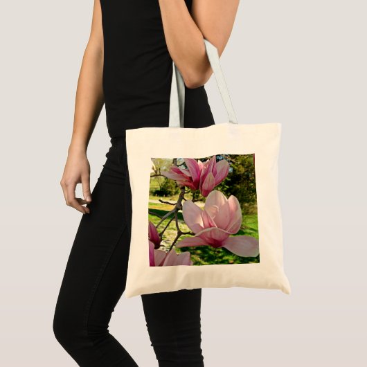 Saucer Magnolia Blossom Bag - Personalisiert Tragetasche (Vorderseite (Produkt))