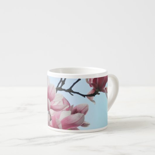 Saucer-Magnolien-Tulpe-Baum-Rosa-Weiß-Blumen Espressotasse (Vorderseite Rechts)