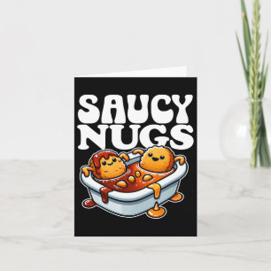 Saucy Nugs Cartoon Food Funny Grillen Sauce Chicke Karte