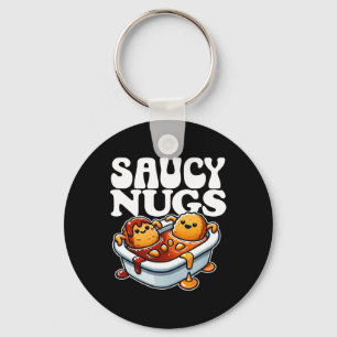 Saucy Nugs Cartoon Food Funny Grillen Sauce Chicke Schlüsselanhänger