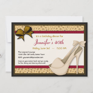 Saucy Tan Heels und Leopard Einladung - Red Gold