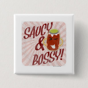 Saucy und Bossy Cartoon Button