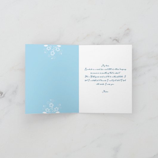 Saudade bedeutet, dass ich dir das portugiesische karte (Innenseite)