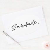 Saudade Black Ovaler Aufkleber (Umschlag)