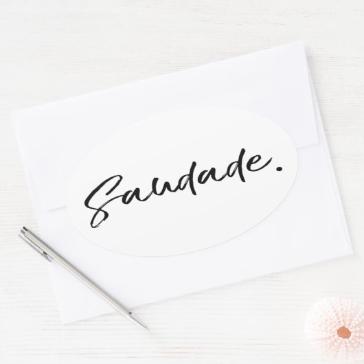 Saudade Black Ovaler Aufkleber (Umschlag)