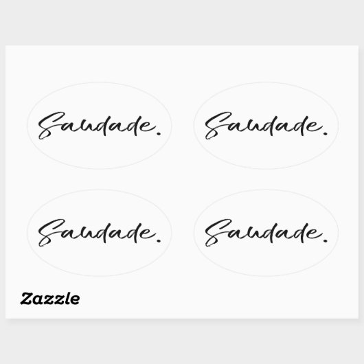 Saudade Black Ovaler Aufkleber (Blatt)