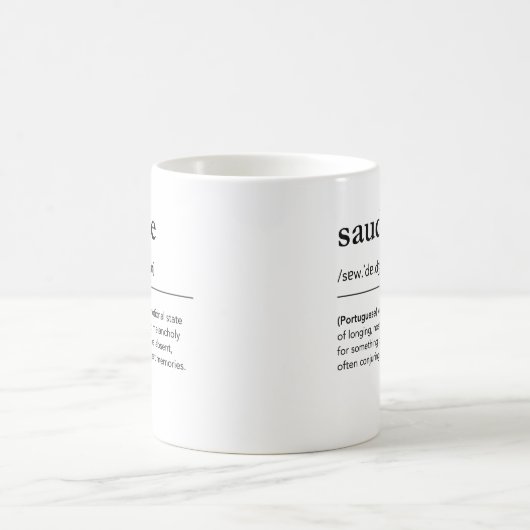 Saudade-Definition Portugiesisch Nostalgie Kaffeetasse (Mittel)