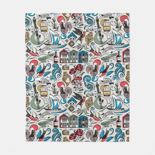 Saudade // populäre Motive aus Portugal Fleecedecke (Vorderseite)