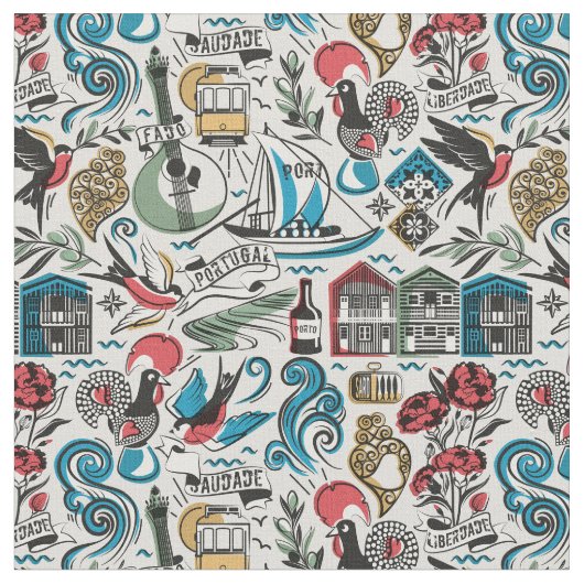 Saudade // populäre Motive aus Portugal Stoff (Nahaufnahme)