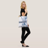 Saudade Portuguese Tote Bag – Blue Azulejo Floral Tasche (Am Model)