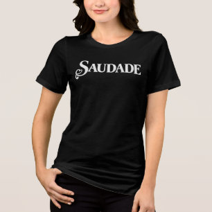 Saudade Vintage-Typografiedesign mit Herz Tri-Blend Shirt