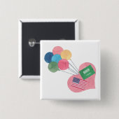 Saudi-amerikanischer quadratischer pinback Knopf Button (Vorne & Hinten)