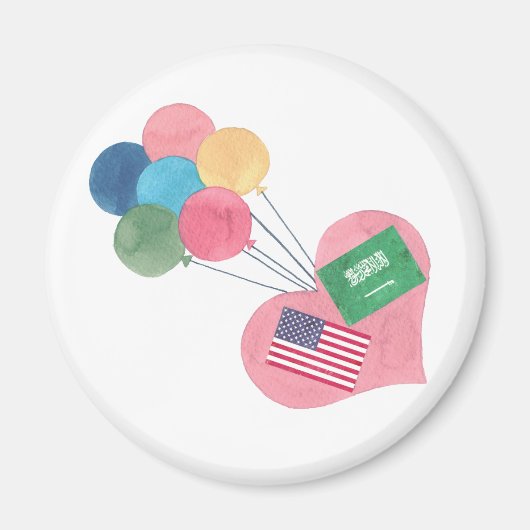 saudi-amerikanischer Rundmagnet Magnet (Vorne)