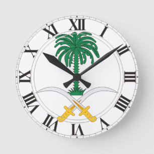 Saudi Arabia Coat of Arms Runde Wanduhr