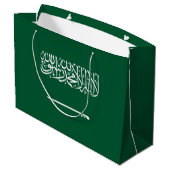 Saudi Arabia Flag Große Geschenktüte (Rückseite Schrägansicht)