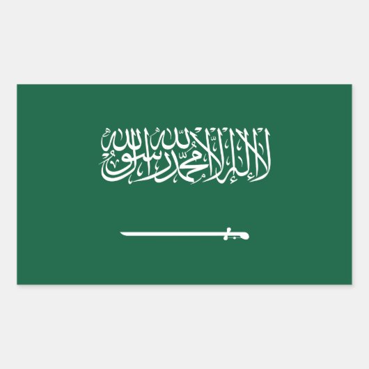 Saudi Arabia Flag Rechteckiger Aufkleber (Vorderseite)