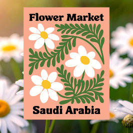 Saudi Arabia Flower Market White Daisy Postkarte