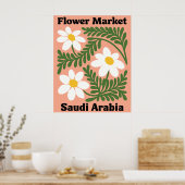 Saudi Arabia Flower Market White Daisy Wall Poster (Küche)