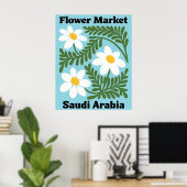 Saudi Arabia Flower Market White Daisy Wall Poster (Heimbüro)