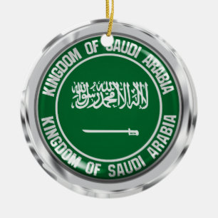 Saudi Arabia Round Emblem Keramik Ornament