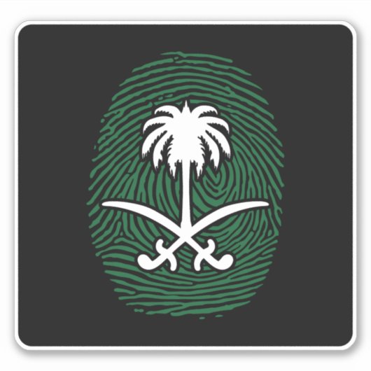 SAUDI ARABIA SYMBOL FINGER DRUCKEN AUFKLEBER (Vorderseite)