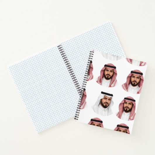 Saudi Arabian Men Portrait Pattern Notizblock (Innenseite)