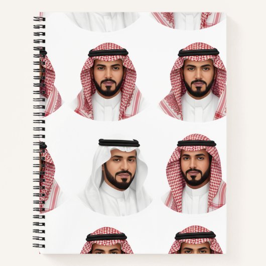 Saudi Arabian Men Portrait Pattern Notizblock (Vorderseite)