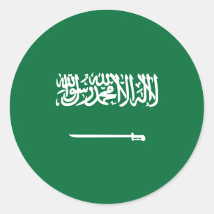 Saudi-Arabianische Flagge, Flagge Saudi-Arabiens Runder Aufkleber