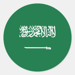 Saudi-Arabianische Flagge, Flagge Saudi-Arabiens Runder Aufkleber