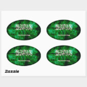 Saudi-Arabianische Flagge Ovaler Aufkleber (Blatt)